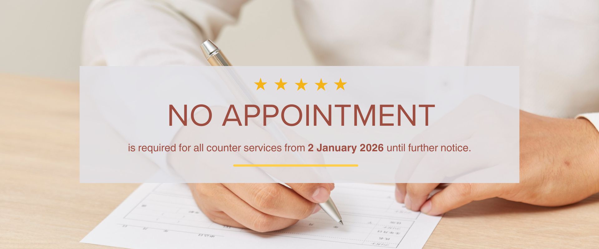 Homepage Banner- No Appointment