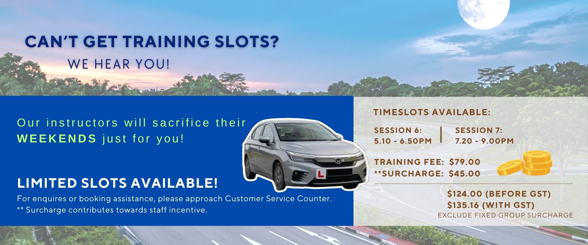 Homepage Banner- Additional Weekend Practical Slots