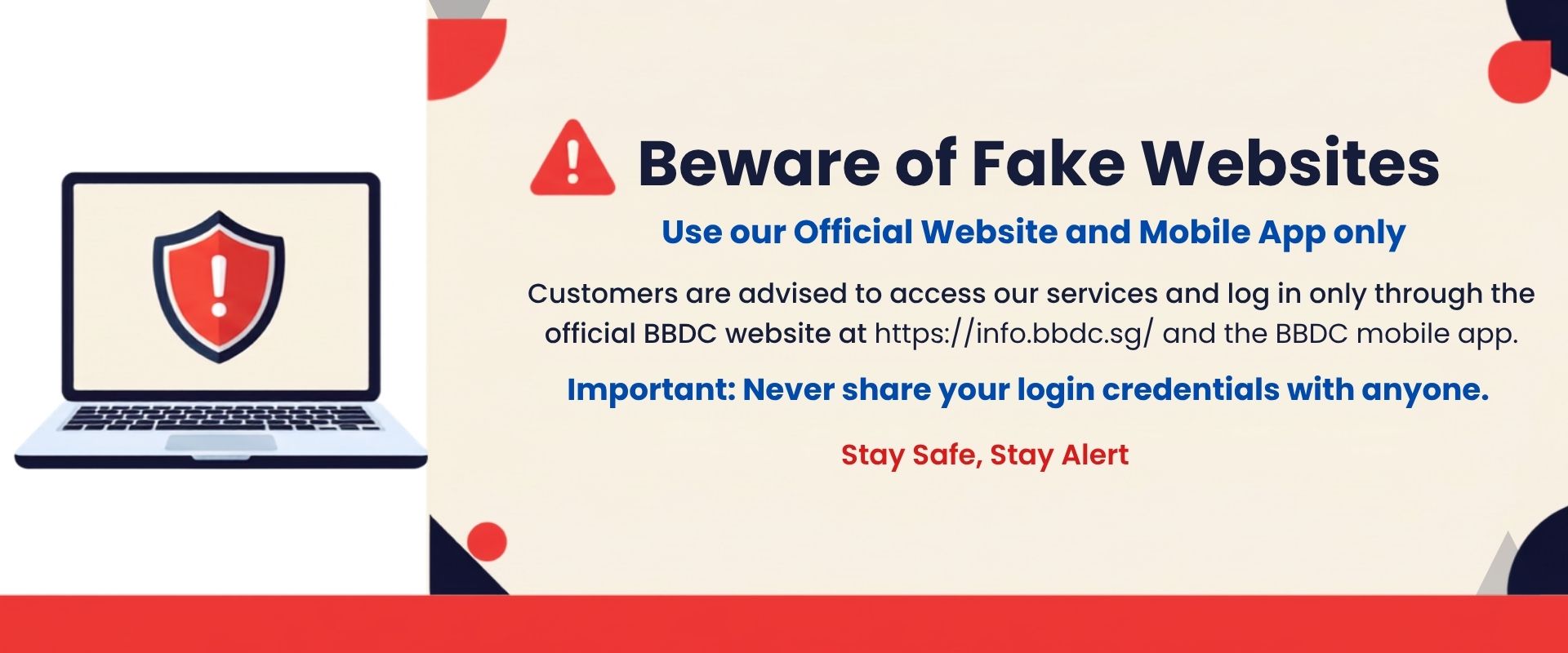 Homepage Banner- Beware of Fake Websites