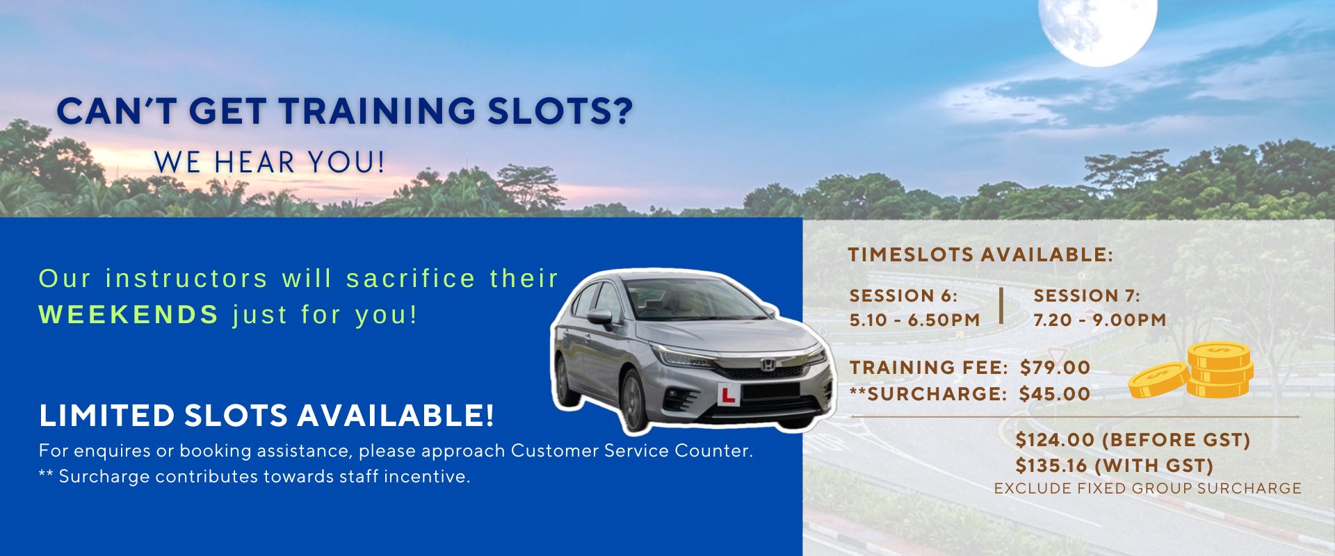 Homepage Banner- Additional Weekend Practical Slots